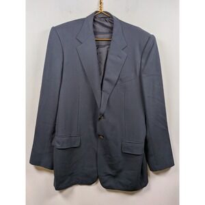 Ermenegildo ZEGNA Mens US 44R Grey Wool Multiseason Suit Coat Gold Tone Buttons